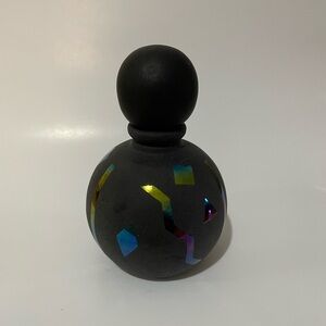 Vintage Two’s Company Inc. Handblown Glass Perfume Bottle Black & Iridescent